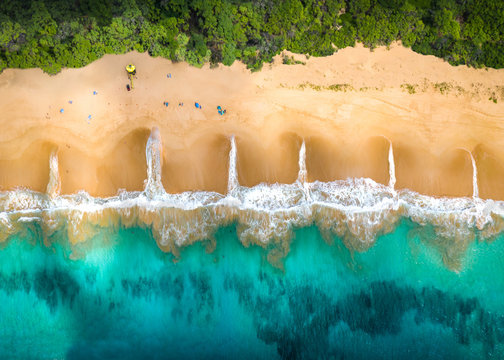 Makena Beach Maui Hawaii Drone top-down