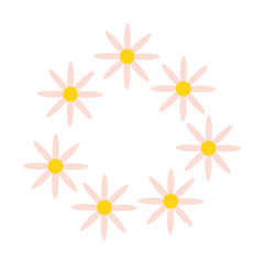 flowers garden plants circular frame