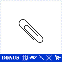 Obraz premium Paper clip icon flat