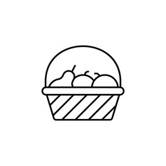 Fruit, basket icon. Simple thin line, outline vector of autumn icons for ui and ux, website or mobile application