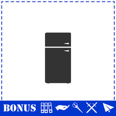 Refrigerator icon flat