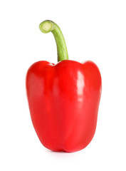 Tasty ripe red bell pepper on white background