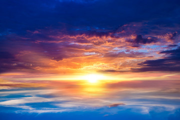 Fototapeta na wymiar Beautiful sunrise . Beautiful heavenly landscape with the sun in the clouds .