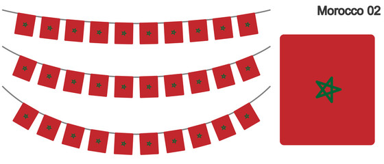 モロッコの国旗のガーラーンド　ベクターデータ（bunting garland）