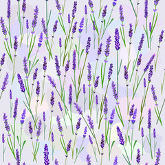 Fototapeta na wymiar Lavender field seamless pattern. Vector texture