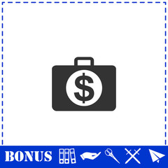 Suitcase icon flat