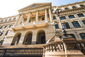 Obraz premium National Library Building in Downtown Rio de Janeiro, Brazil