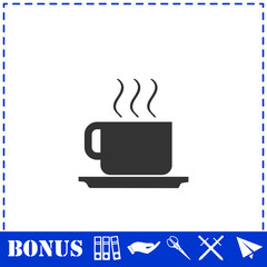 Coffee cup icon flat