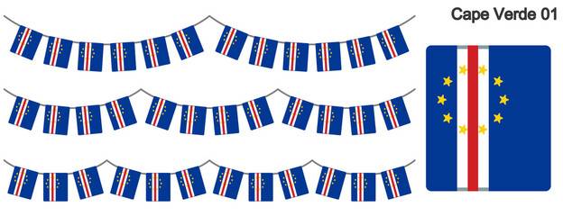 カーボベルデの国旗のガーラーンド　ベクターデータ（bunting garland）