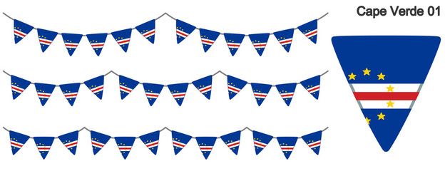 カーボベルデの国旗のガーラーンド　ベクターデータ（bunting garland）