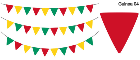 Obraz premium ギニアの国旗のガーラーンド ベクターデータ（bunting garland）