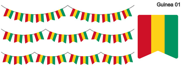 Obraz premium ギニアの国旗のガーラーンド ベクターデータ（bunting garland）