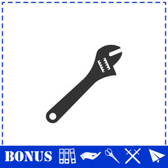 Pipe wrench icon flat