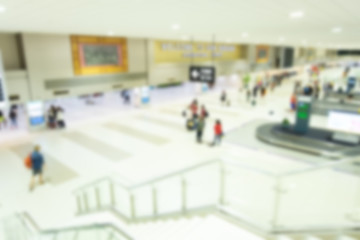 Blur light bokeh airport station background, blurred background concept