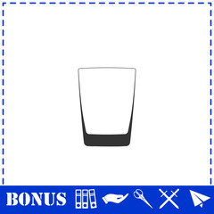 Whiskey glass icon flat