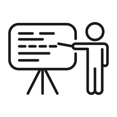 seminar, lecture, lesson - minimal line web icon. simple vector illustration. concept for infographic, website or app.