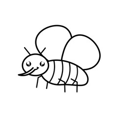 cute fly insect kawaii character