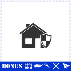 House insurance icon flat
