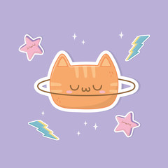 funny fantasy cat kawaii character