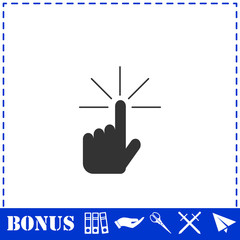 Hand click icon flat