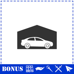 Garage icon flat