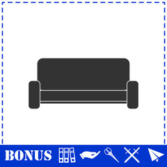 Sofa icon flat