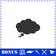 Thought bubble icon flat