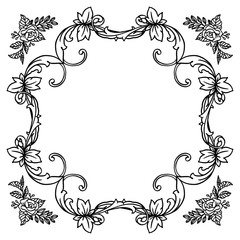 Various decor of greeting card, beautiful design element, for art of floral frame. Vector