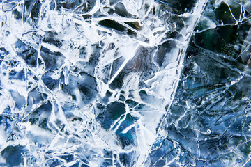 The texture of the ice. The frozen water.Winter background 