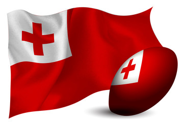 トンガ　ラグビー　ボール　 国旗　