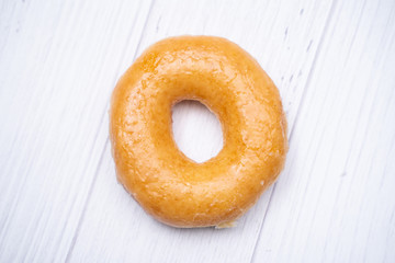 Obraz na płótnie Canvas close up sugar coating doughnut