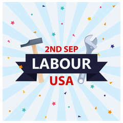 Obraz premium USA labor day on colorful background.