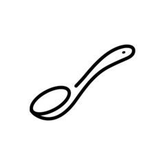 Black line icon for tablespoon  - obrazy, fototapety, plakaty