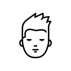 Black line icon for face 
