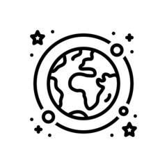 Black line icon for galaxy