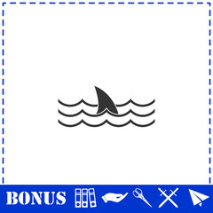 Shark icon flat