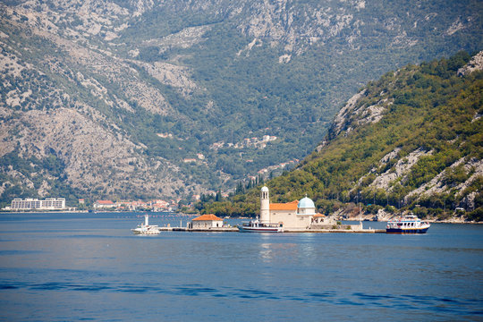 Kotor bay church in Montenegro