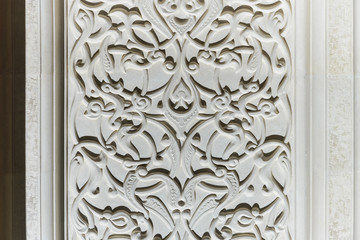 white islamic persian pattern, stone wall exterior architecture design, horizontal stock photo image background