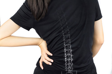 spine bones injury white background spine pain	