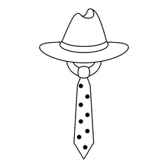 party mask fun decoration cartoon in black and white