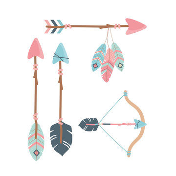 arch with arrows and feathers decoration boho style
