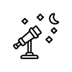 Black line icon for observer  