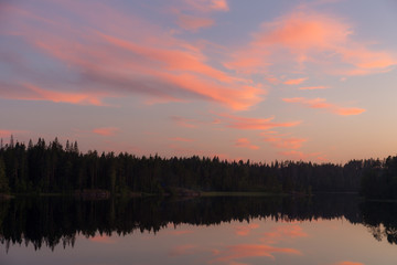 Fototapeta na wymiar sunset with red clouds