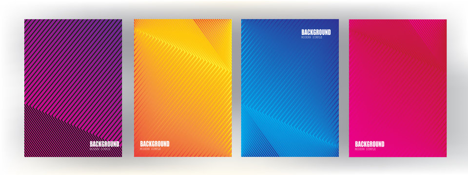 modern Minimal covers design with Colorful halftone gradients. Future geometric patterns vector
