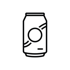 Black line icon for can