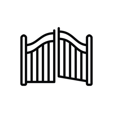 Black line icon for gate 