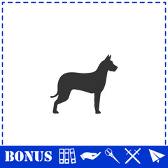 Dog icon flat
