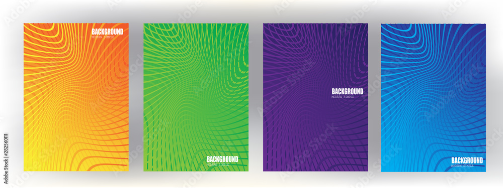 Wall mural modern minimal covers design with colorful halftone gradients. future geometric patterns vector