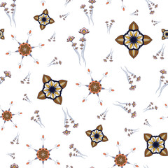 ORNATE PATTERN WITH FLORAL ELEMENTS