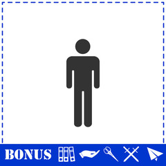 Man standing silhouette icon flat